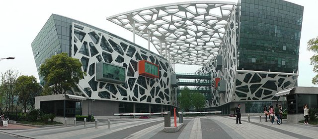 Alibaba HQ at its corporate campus in Hangzhou - photo by Thomas Lombard