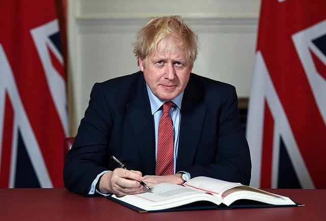 Boris Johnson signs the Brexit withdrawal agreement 14th January 2020
