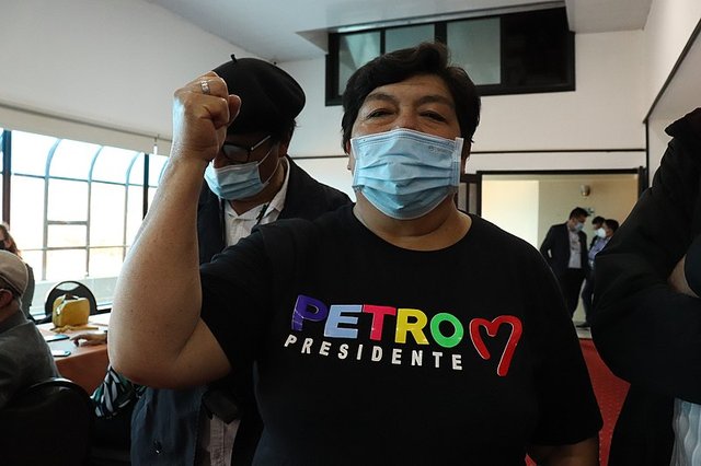 Gustavo Petro supporter in Colombia. Pic by Julianhumano