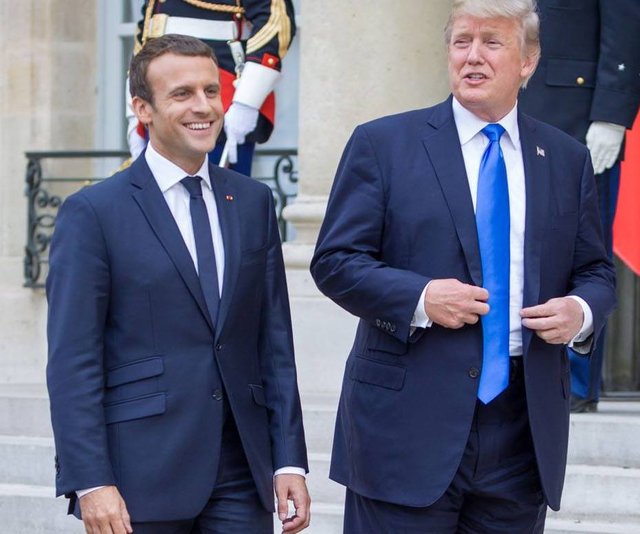 Best pals: President Macron and President Trump
