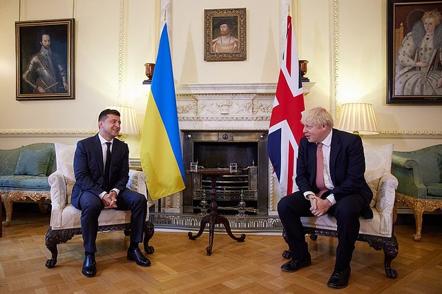 President Zelensky with Prime Minister Boris Johnson